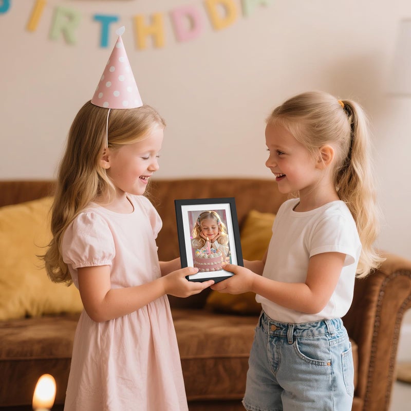 TWING 2 Pack Black 5x7 Matted Picture Frames, Display 4x6 Photos with Mat or 5x7 Without for Tabletop Display - Image 3