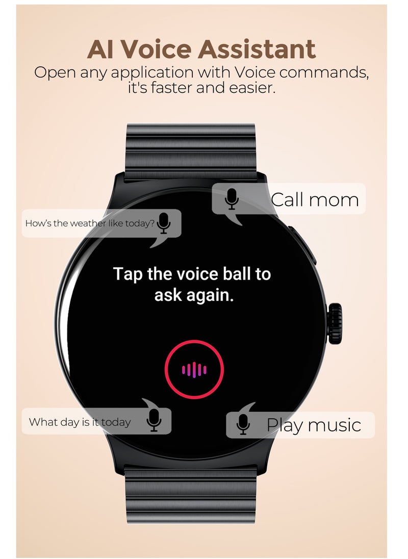 Faster - Smart Watch 4 Pro Amoled 1.43" Always On Display Gold - Image 1