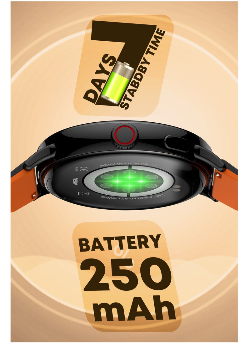 Faster - Smart Watch 4 Pro Amoled 1.43" Always On Display Gold - Image 1