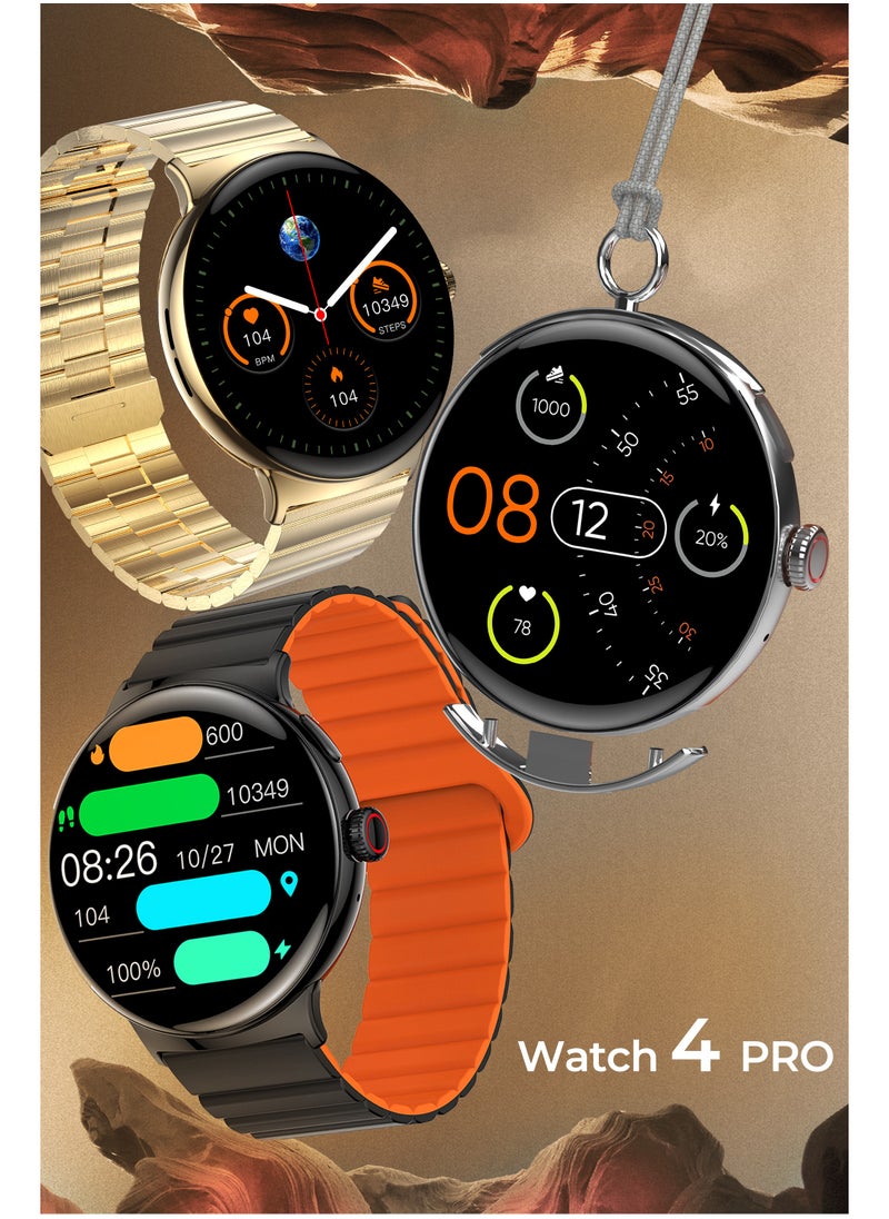 Faster - Smart Watch 4 Pro Amoled 1.43" Always On Display Gold - Image 1
