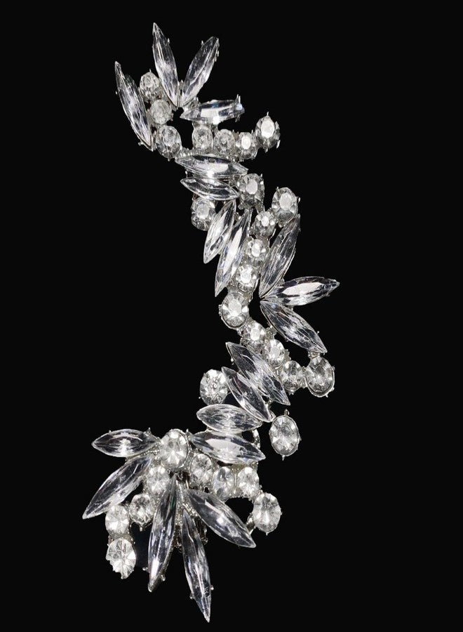 بيريوان أقراط بيريوان القوطية المرصعة بأحجار الراين، أقراط متسلقة مرصعة بالكريستال، أقراط بوهيمية متسلقة مرصعة بالكريستال، أقراط ملفوفة لامعة مرصعة بأحجار الراين للنساء - Image 5