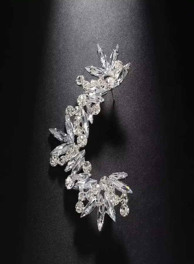 بيريوان أقراط بيريوان القوطية المرصعة بأحجار الراين، أقراط متسلقة مرصعة بالكريستال، أقراط بوهيمية متسلقة مرصعة بالكريستال، أقراط ملفوفة لامعة مرصعة بأحجار الراين للنساء - Image 3