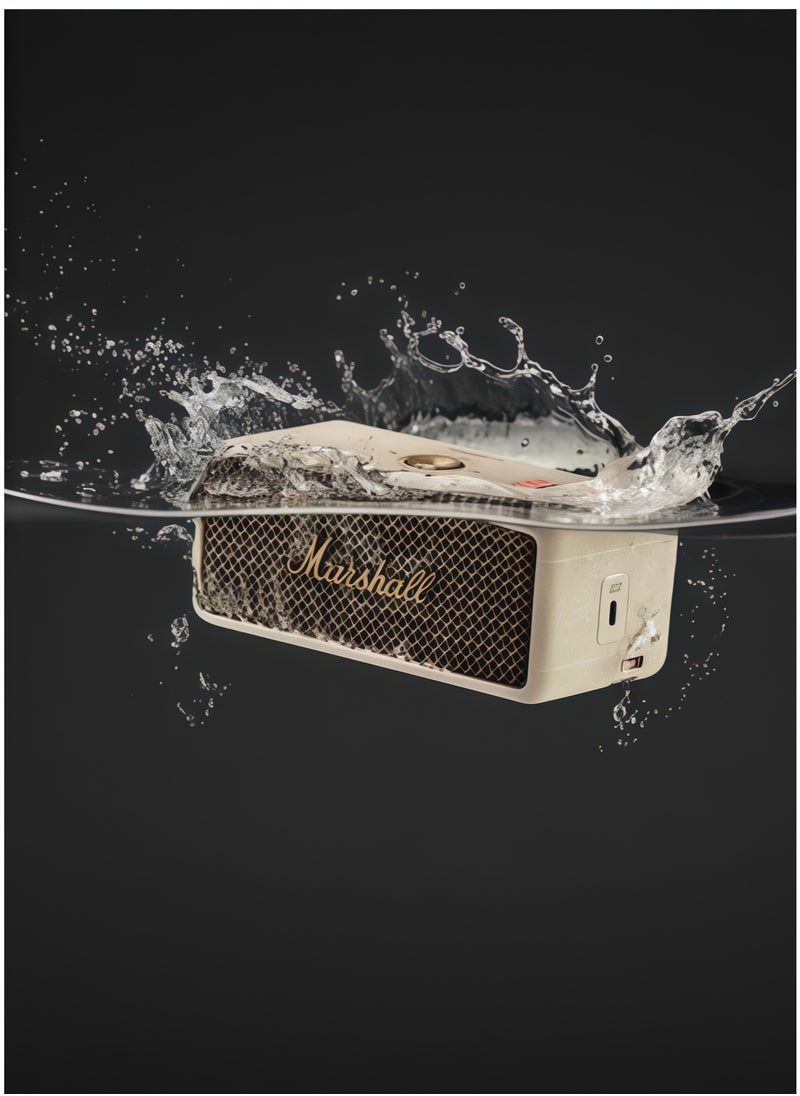 Emberton III Portable Bluetooth Speaker - Water Resistant Wireless Speaker Portable Speaker with 32+ Hours of Playtime - Cream