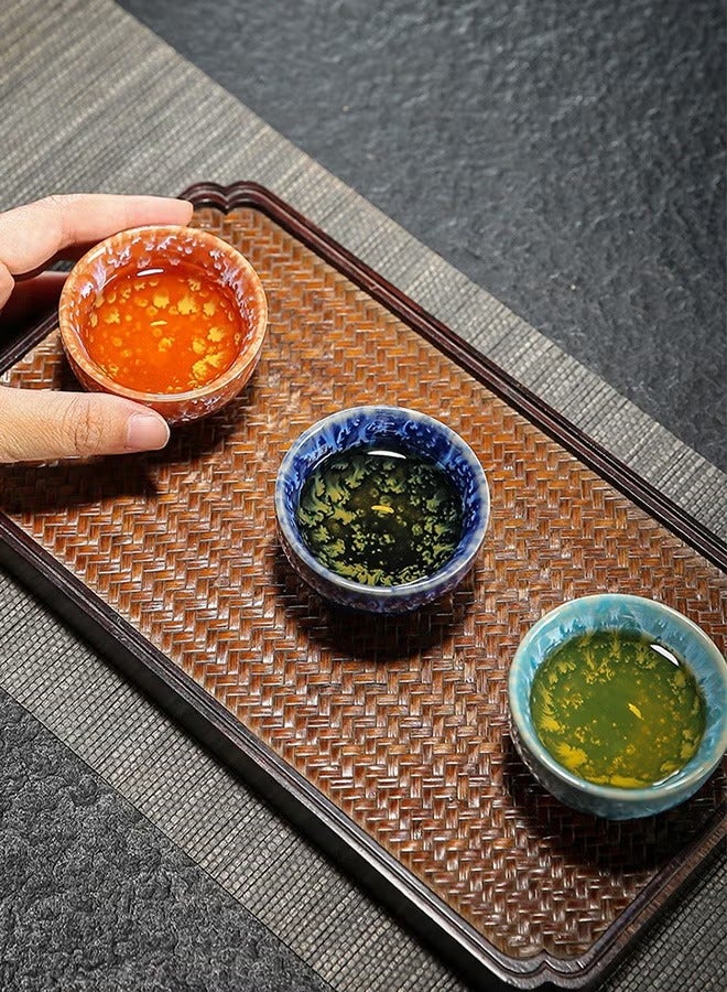 هاهاهاي 6 قطع فناجين قهوة اسبريسو أكواب شاي سيراميك مع علبة هدايا، طقم أكواب قهوة بورسلين أنيق من البورسلين، 6 ألوان من أكواب الشاي المزججة، مثالي للاستخدام في المنزل والمكتب والمطعم والهدايا - Image 5