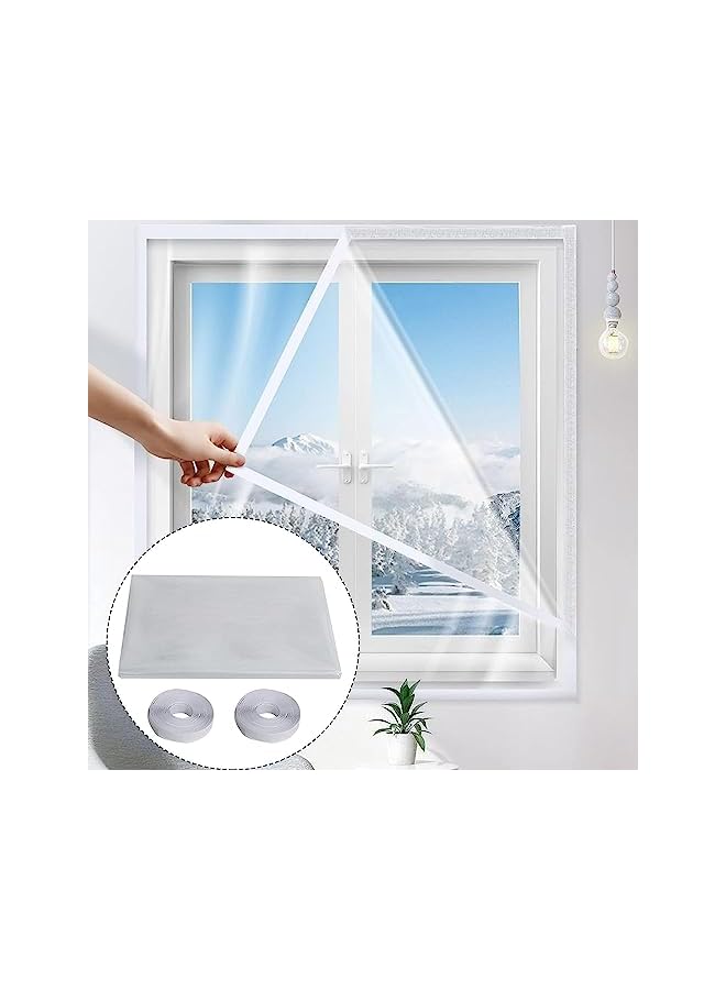 The Bros طقم فيلم عزل شفاف للنوافذ، فيلم حماية بارد قابل للقص للنوافذ، فيلم حماية ساخن للنوافذ، غلاف سميك مقاوم للرياح (120x80 سم) - Image 4