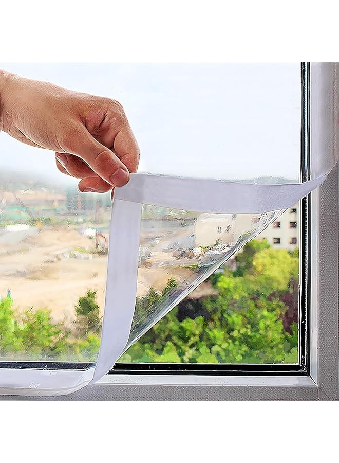 The Bros طقم فيلم عزل شفاف للنوافذ، فيلم حماية بارد قابل للقص للنوافذ، فيلم حماية ساخن للنوافذ، غلاف سميك مقاوم للرياح (120x80 سم) - Image 1