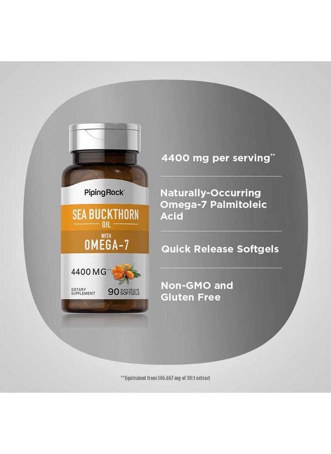 Piping Rock - Sea Buckthorn Oil Capsules 4400Mg ; 90 Softgels ; Sea Buckthorn Berry Extract ; With Omega7 ; Gluten Free Nongmo - Image 1