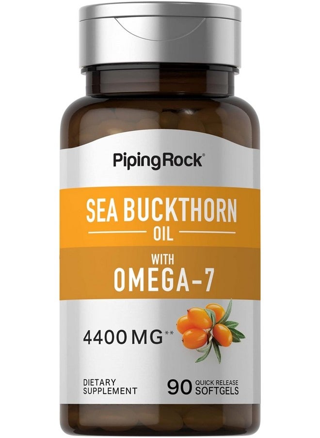 Piping Rock - Sea Buckthorn Oil Capsules 4400Mg ; 90 Softgels ; Sea Buckthorn Berry Extract ; With Omega7 ; Gluten Free Nongmo - Image 1