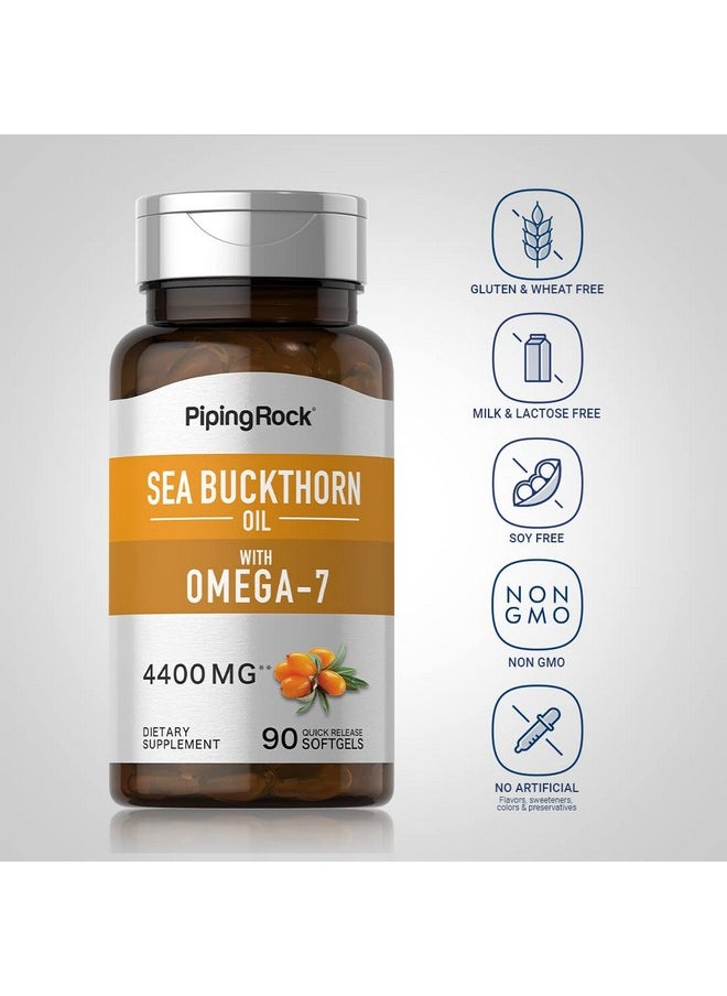 Piping Rock - Sea Buckthorn Oil Capsules 4400Mg ; 90 Softgels ; Sea Buckthorn Berry Extract ; With Omega7 ; Gluten Free Nongmo - Image 1