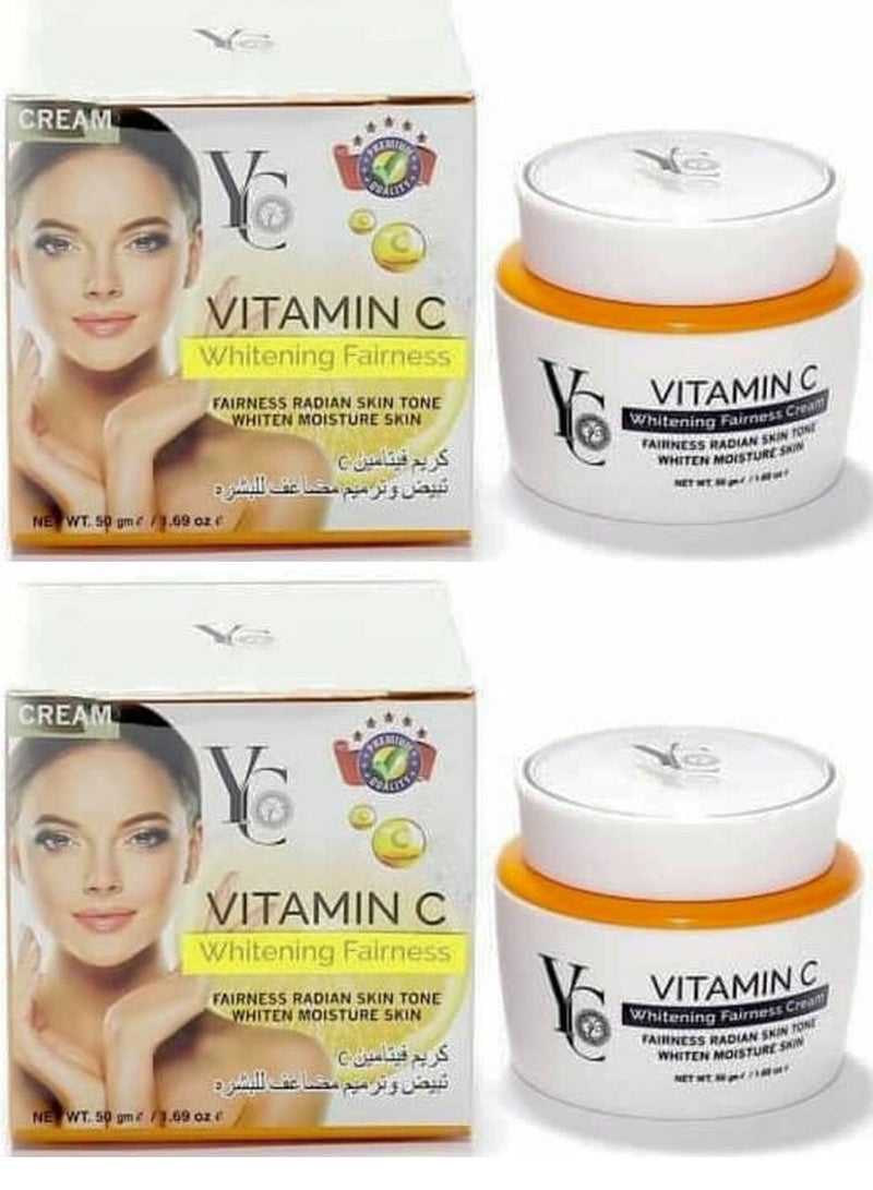 YC Two Pieces Of Vitamin C Whitening Fairness Cream 50x2 g - Image 1