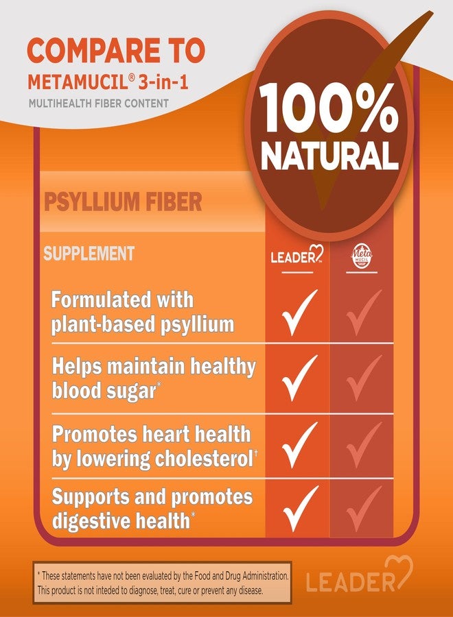 Leader Psyllium Husk Powder Supplement 4-in-1 Fiber for Digestive Health, Plant Based 100% Natural Psyllium Husk Daily Fiber, Gluten Free, Non-GMO, Compare to Metamucil 20.3 OZ (Pack of 3) - Image 4