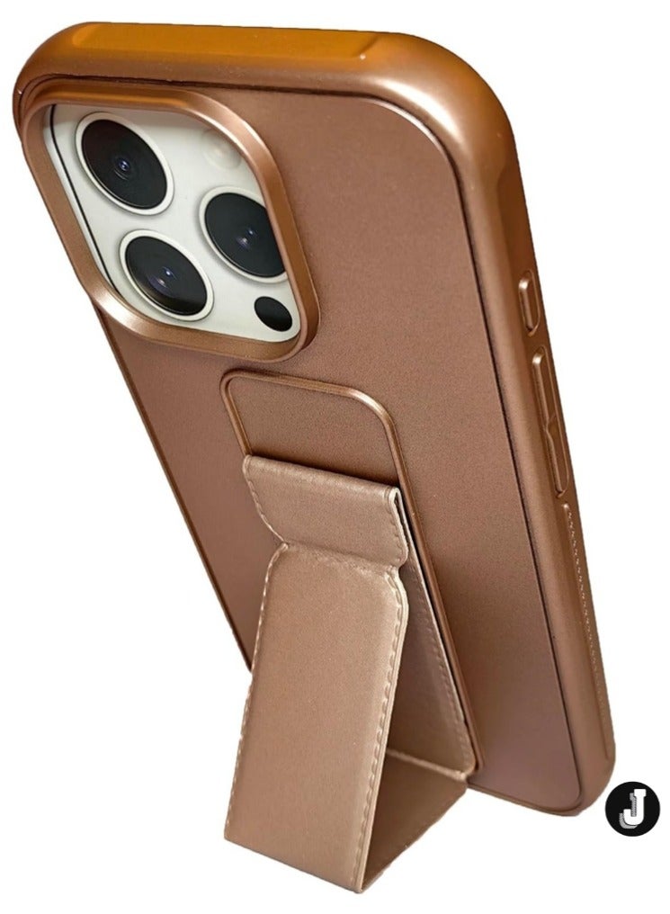 JAJEEK iPhone 16 Pro Max Desert Titanium Magnetic Car Mount Kickstand Case – Premium Silicone with Vertical & Horizontal Hand Strap and Multi-Stand Functionality - Image 2