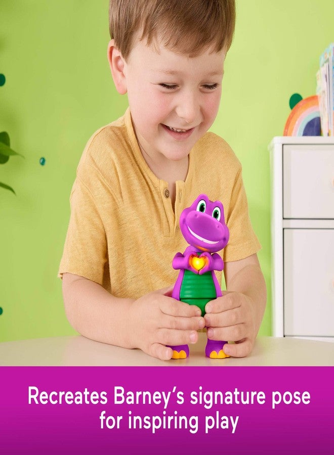 Barney لعبة بارني الموسيقية على شكل قلب بأيدٍ، بطول 5.7 بوصة مع أضواء وعبارات للأطفال من عمر 2 سنوات فما فوق - Image 3
