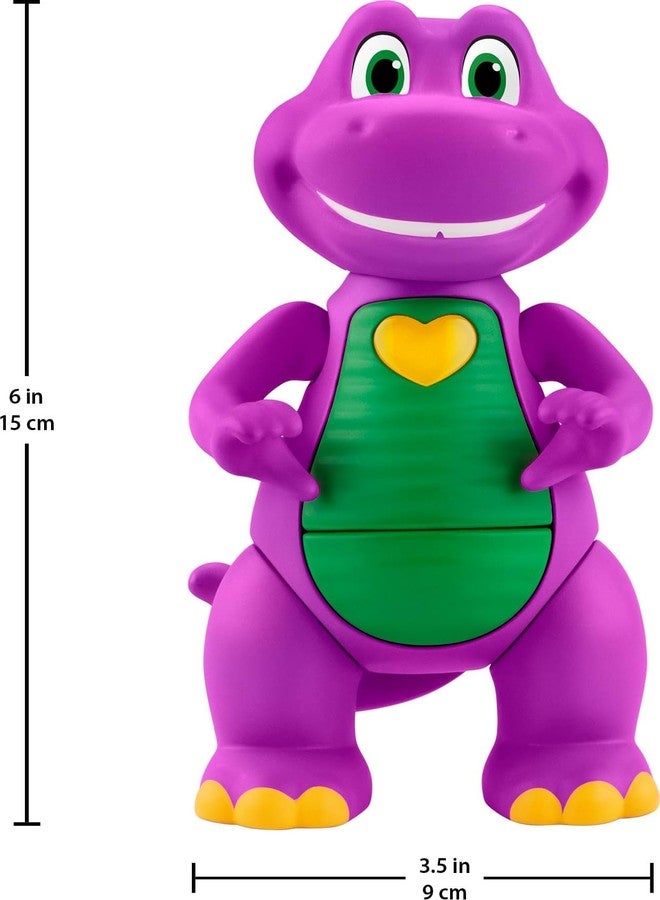 Barney لعبة بارني الموسيقية على شكل قلب بأيدٍ، بطول 5.7 بوصة مع أضواء وعبارات للأطفال من عمر 2 سنوات فما فوق - Image 4