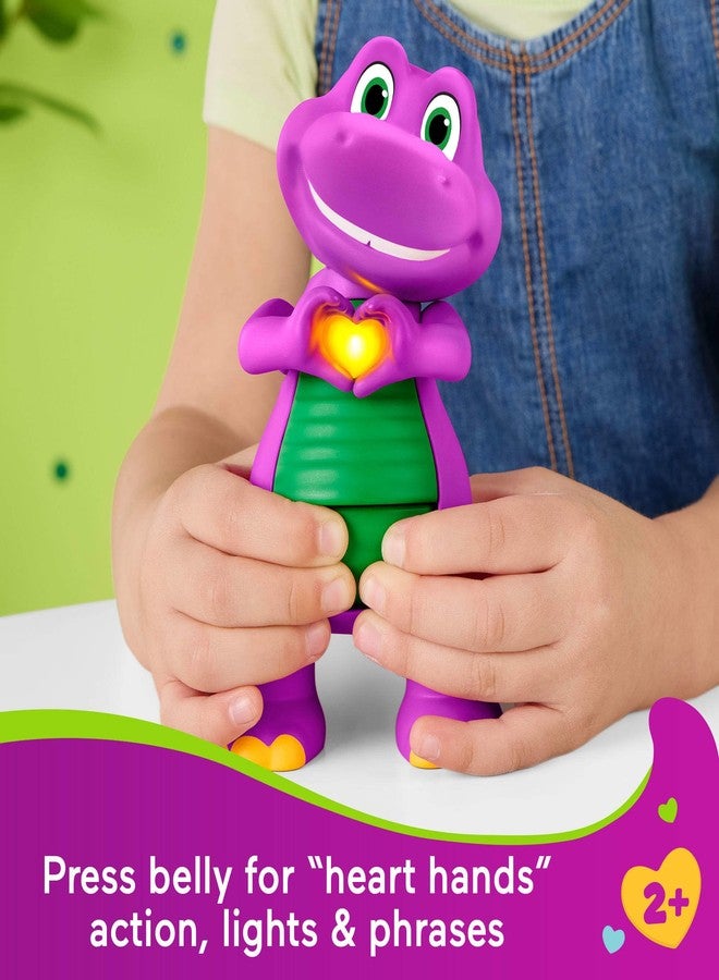 Barney لعبة بارني الموسيقية على شكل قلب بأيدٍ، بطول 5.7 بوصة مع أضواء وعبارات للأطفال من عمر 2 سنوات فما فوق - Image 2