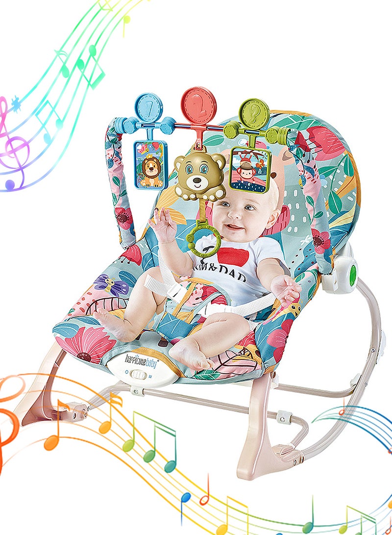 MaBaby Multifunctional Baby Music Vibration Rocking Chair, Newborn Baby Rockers With Toy Pendant And Safety Belt - Image 1
