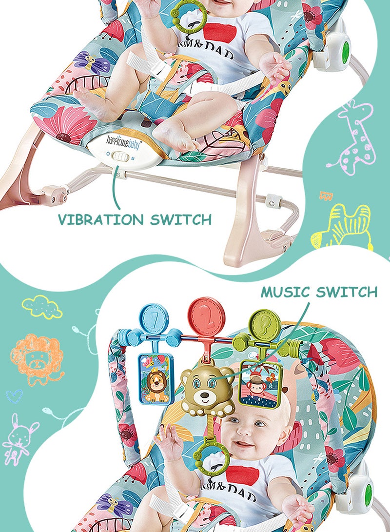MaBaby Multifunctional Baby Music Vibration Rocking Chair, Newborn Baby Rockers With Toy Pendant And Safety Belt - Image 2