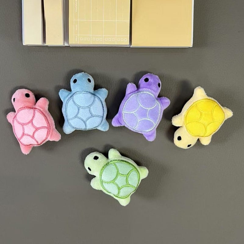 5pcs Mini Cute Turtle Plush Toys Suitable For Small And Large Pets All Breeds Interactive Toys Mixed Colors DIY Gift Design - Image 2