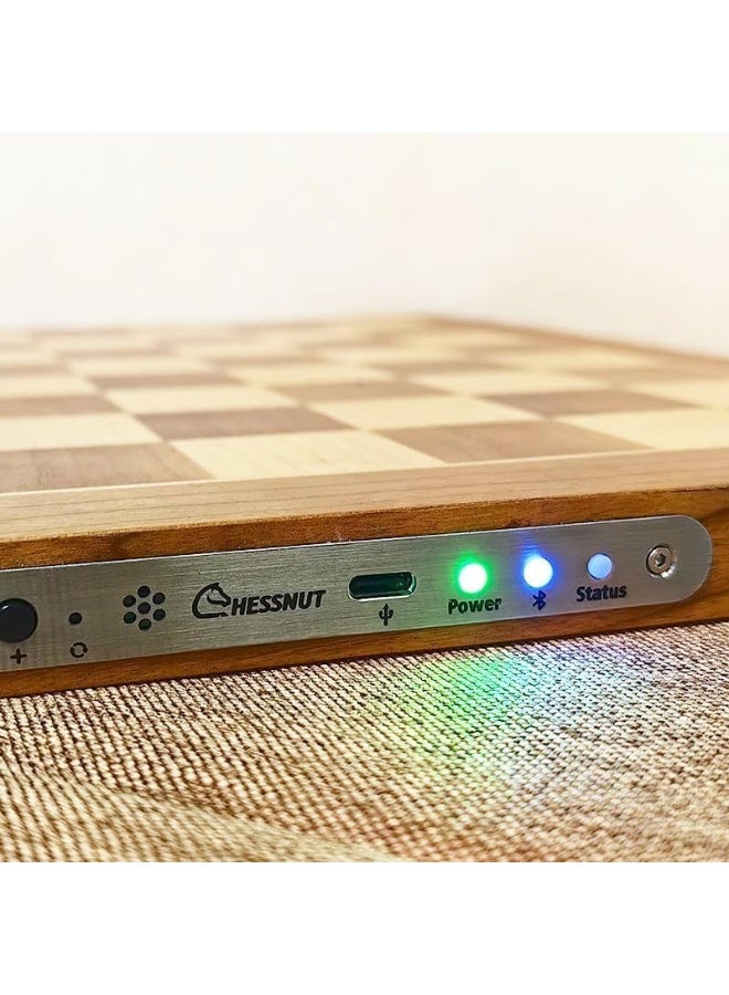Chessnut Air+ Electronic Chess Set – Wooden Smart Chess Board with LED Lights, AI Adaptive Play, Bluetooth & App Connectivity, Extra Queens, Global Online Chess Challenges - Image 2
