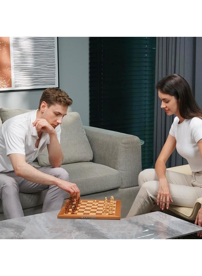 Chessnut Air+ Electronic Chess Set – Wooden Smart Chess Board with LED Lights, AI Adaptive Play, Bluetooth & App Connectivity, Extra Queens, Global Online Chess Challenges - Image 5