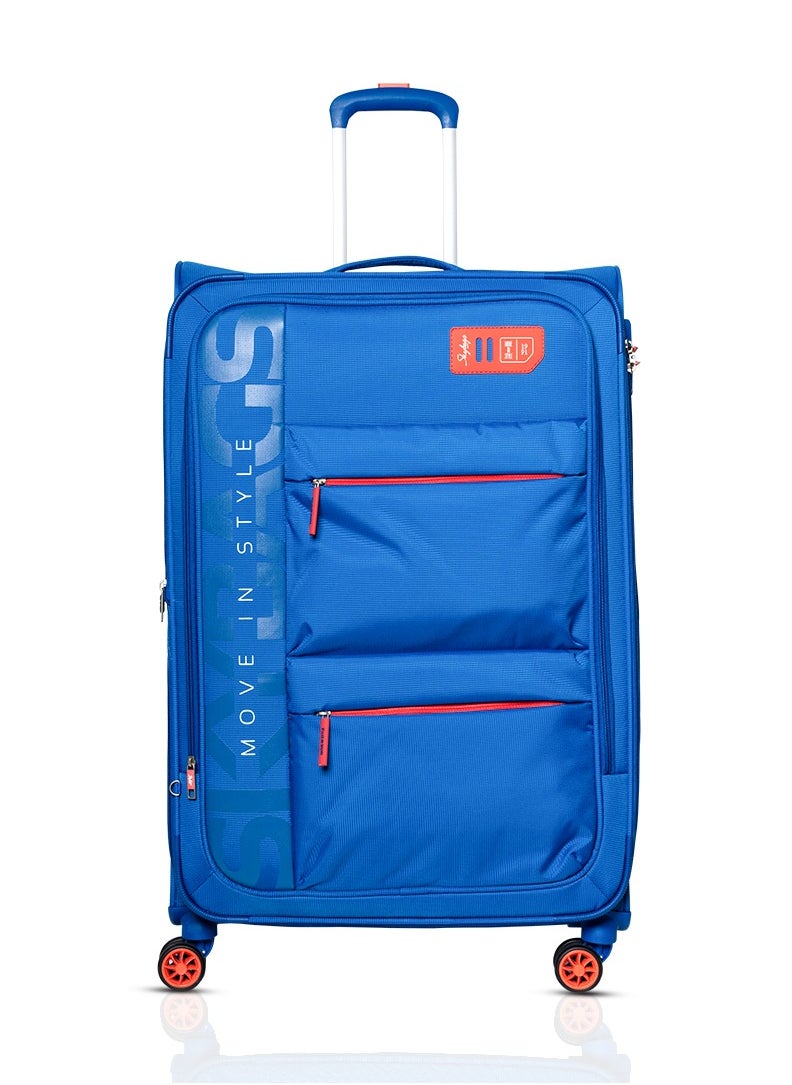 Skybags - Vanguard Set of 3 Luggage with Anti Theft Zipper| Smooth Dual Wheels| Wet Pouch for toiletries| Cabin, Medium, Large| Blue - Image 1