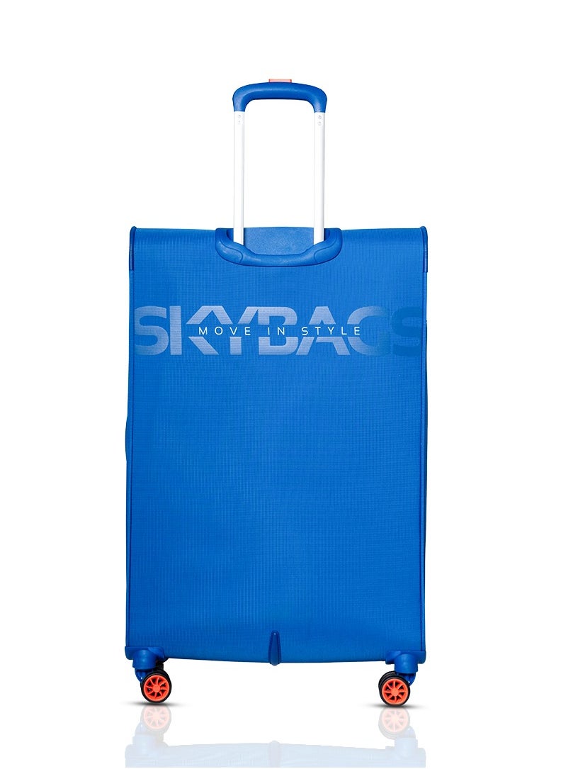 Skybags - Vanguard Set of 3 Luggage with Anti Theft Zipper| Smooth Dual Wheels| Wet Pouch for toiletries| Cabin, Medium, Large| Blue - Image 1