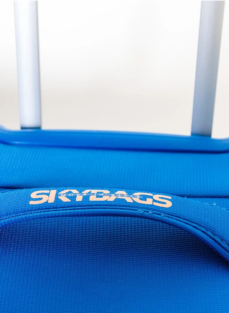 Skybags Vanguard Set of 3 Luggage with Anti Theft Zipper| Smooth Dual Wheels| Wet Pouch for toiletries| Cabin, Medium, Large| Blue