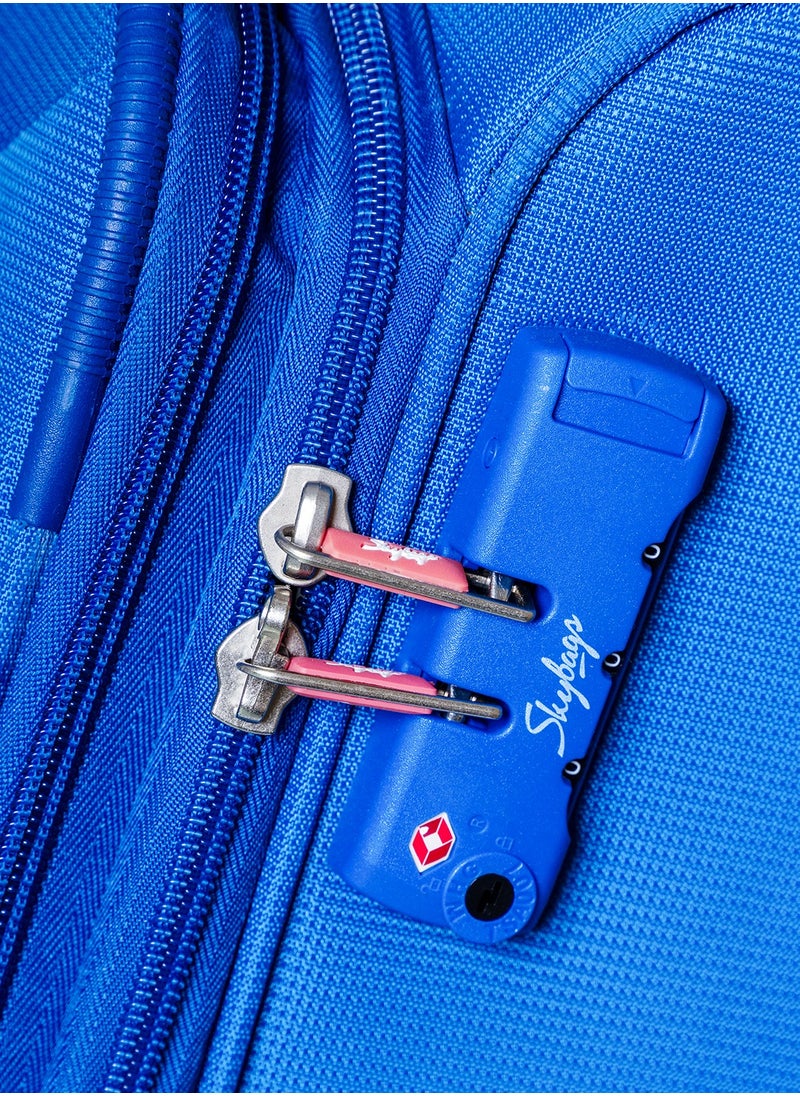 Skybags - Vanguard Set of 3 Luggage with Anti Theft Zipper| Smooth Dual Wheels| Wet Pouch for toiletries| Cabin, Medium, Large| Blue - Image 1