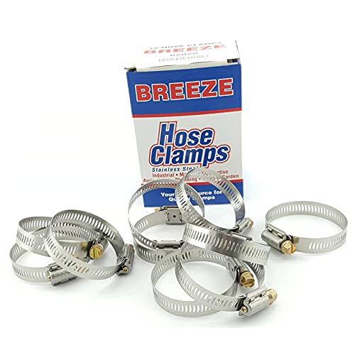 Breeze 10 Pack Breeze 62028H Power Seal Clamps with Plated Screw Effective Diameter Range 1516 214 33mm 57mm - Image 1