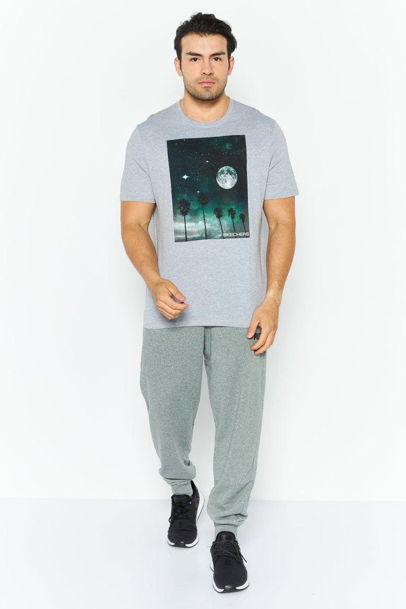 SKECHERS Men Sportswear Fit Short Sleeves Outdoor T-Shirt, Grey  - Image 3