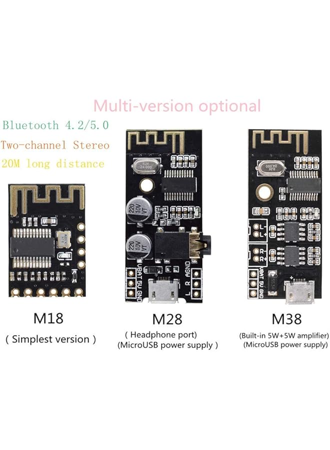 هيليتجو 3 قطع M18 لوحة استقبال صوت MP3 بلوتوث لاسلكي Blt 4.2 فك تشفير MP3 بدون فقدان بلوتوث 4.2 لوحة استقبال صوت وحدة صوت ستيريو لاسلكية - Image 3