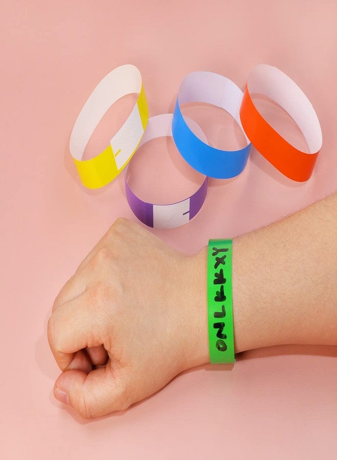 ONLYKXY 60pcs Colorful Plastic Printable Wristband Blank Paper Wrist Strap 3/4" Tear-Resistant Bracelet Badge Self-Adhesive Identification Sticker for Party Events Custom Concert Club (Mixed Color) - Image 4