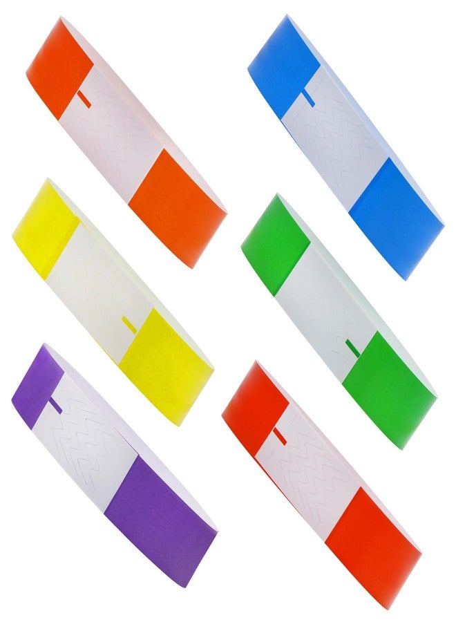 ONLYKXY 60pcs Colorful Plastic Printable Wristband Blank Paper Wrist Strap 3/4" Tear-Resistant Bracelet Badge Self-Adhesive Identification Sticker for Party Events Custom Concert Club (Mixed Color) - Image 1