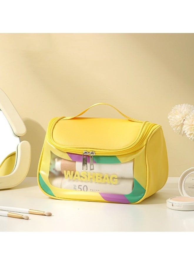 نيبمينينت حقيبة مكياج جديدة بشبكة حمراء مع مسحوق لامع، حقيبة غسيل بسعة كبيرة