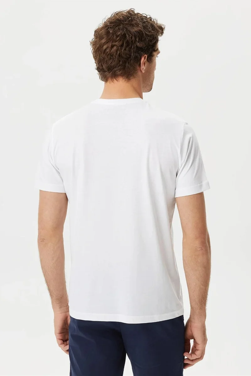 نوتيكا Cotton Brand Printed Crew Neck Standard Fit T Shirt Men's T Shirt V35902T 1Bw