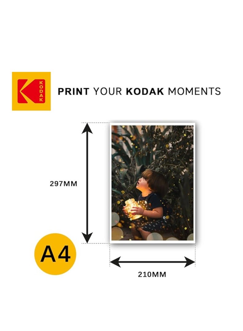 Kodak ورق صور لامع 180 جرامًا/م2 مقاس A4 × 50 ورقة - Image 4