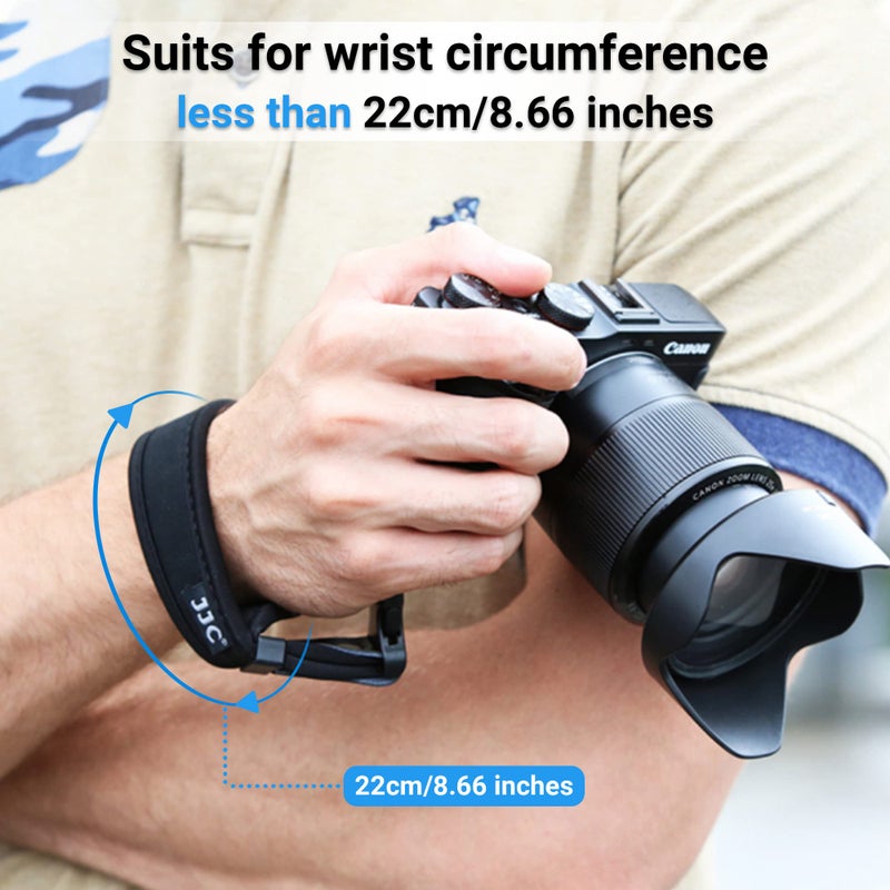 JJC Soft Camera Hand Strap Wrist Strap for Canon Rebel T7 T6 T8i SL3 90D EOS R R10 RP M50 M6 Nikon D3500 D750 Z5 Z6 Z7 Z8 Z50 Z30 Zf Sony ZV-E1 A6000 A6100 A6400 A6700 A7 A7S Fuji X-T5 X-T4 X-T30 X-E4 - Image 4