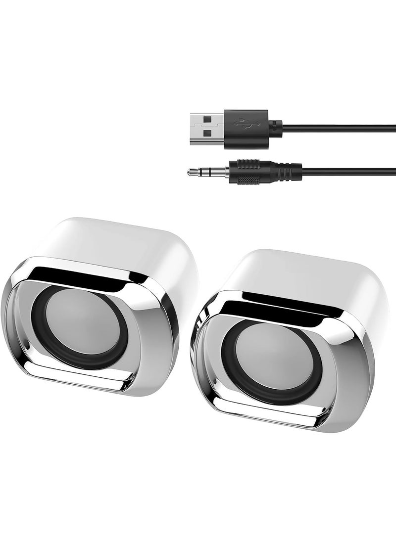 LOOPITYS - Computer Speaker - Compact and Delicate Laptop Speakers with Volume Control and 3.5 Mm Audio Plug, USB-Powered Desktop Speaker Suitable for PC Monitor, Tablets and Cellphone - Image 1