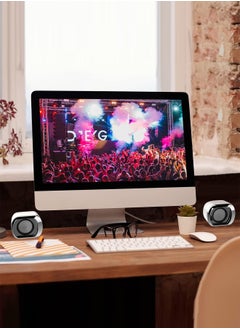 LOOPITYS Computer Speaker - Compact and Delicate Laptop Speakers with Volume Control and 3.5 Mm Audio Plug, USB-Powered Desktop Speaker Suitable for PC Monitor, Tablets and Cellphone  - Image 2