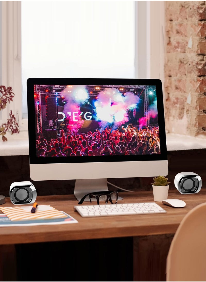 LOOPITYS - Computer Speaker - Compact and Delicate Laptop Speakers with Volume Control and 3.5 Mm Audio Plug, USB-Powered Desktop Speaker Suitable for PC Monitor, Tablets and Cellphone - Image 1