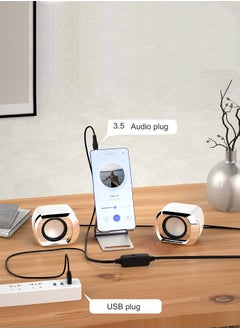LOOPITYS Computer Speaker - Compact and Delicate Laptop Speakers with Volume Control and 3.5 Mm Audio Plug, USB-Powered Desktop Speaker Suitable for PC Monitor, Tablets and Cellphone  - Image 4