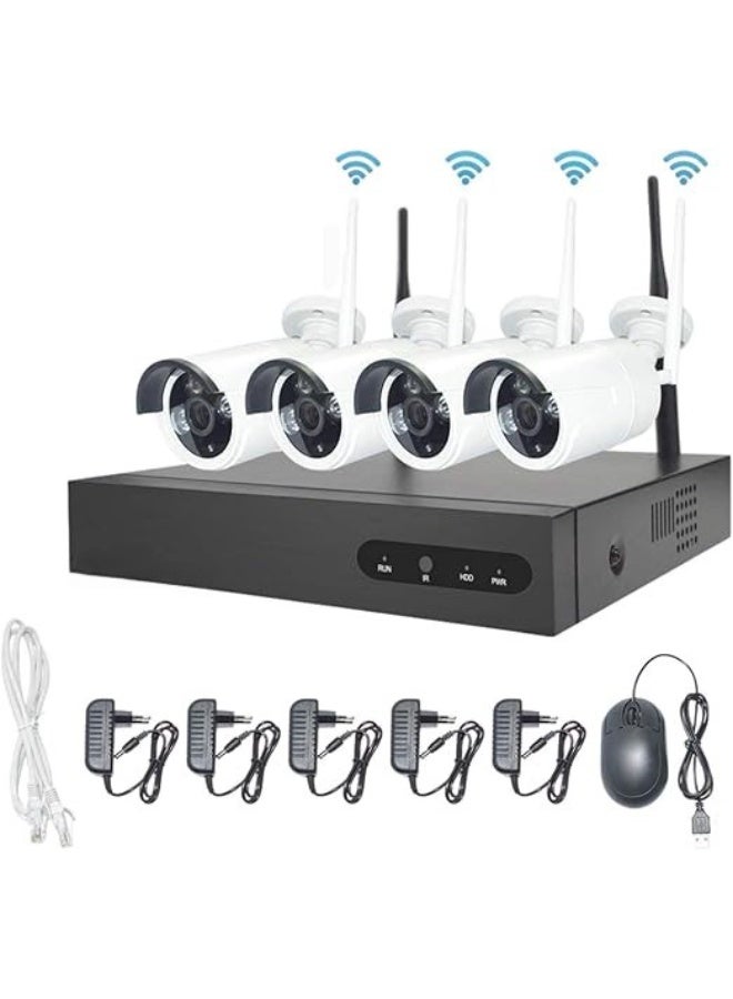 نظام أمان لاسلكي 4 قنوات واي فاي 2 ميجابكسل خارجى مع جهاز إن في آر 1080P P2P - Image 2