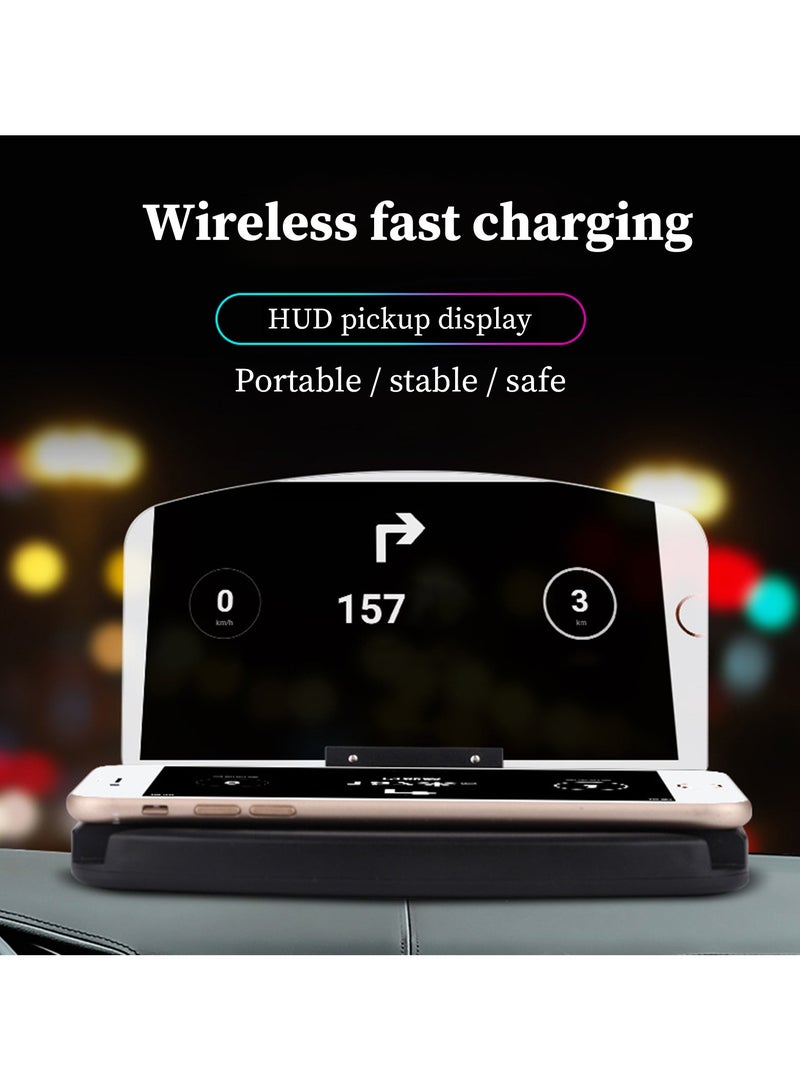 general Mobile phone support car navigation projector head up display smart induction wireless fast charger charger compatible with Android and IOS - Image 2