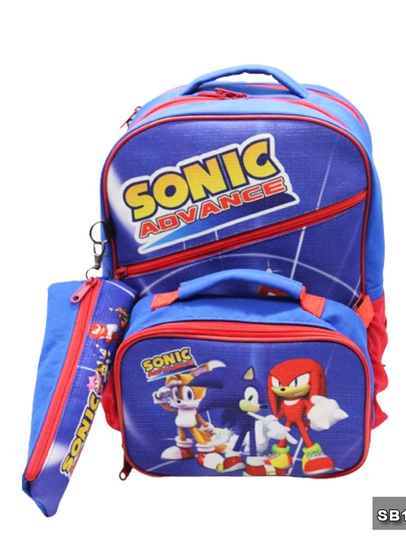 Gharibo Bags School backpack with lunchbag Size 15 Sonic  - Image 1