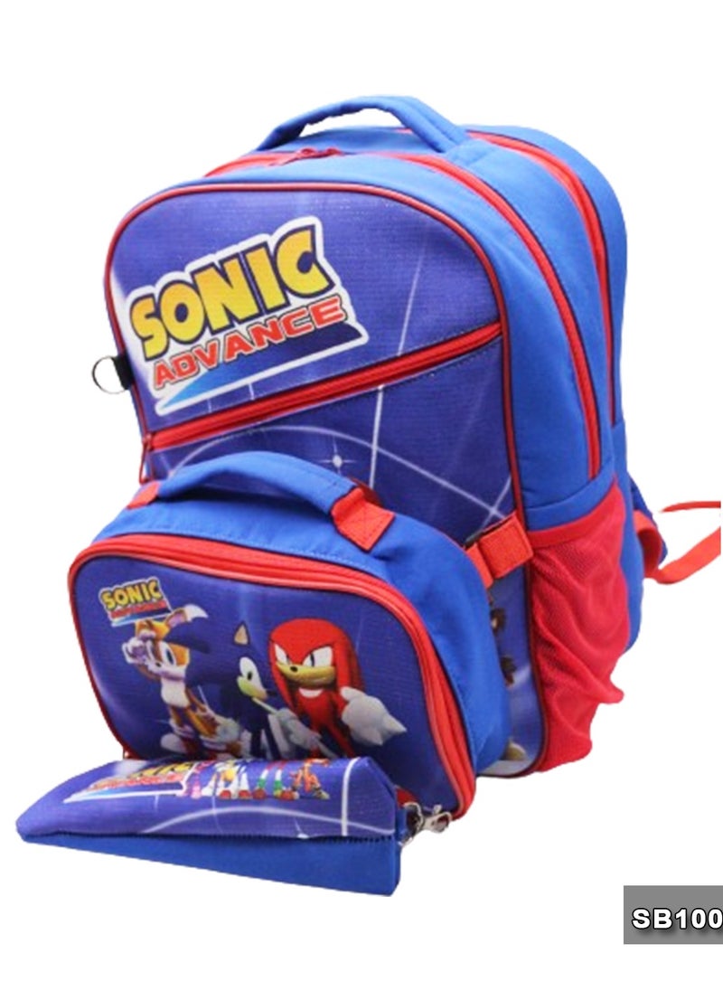 Gharibo Bags School backpack with lunchbag Size 15 Sonic  - Image 3