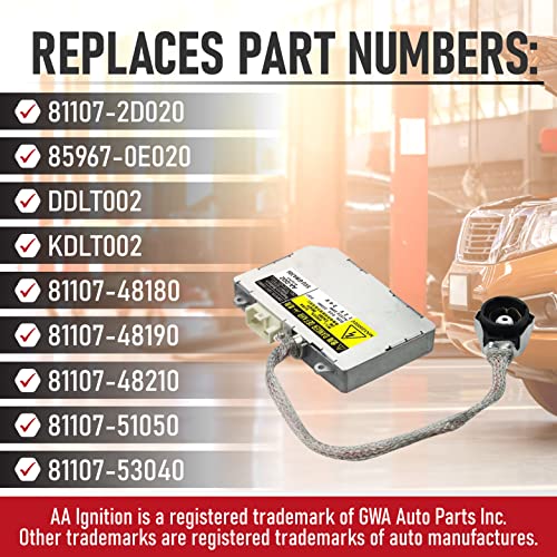 AA Ignition بالاست HID مع موقد - وحدة تحكم المصابيح الأمامية - بديل ل 85967-0E020، 81107-2D020، DDLT002، KDLT002 - متوافق مع سيارات تويوتا ولكزس - بريوس، أفالون، سيينا، ES300، ES330، LS430 - Image 3