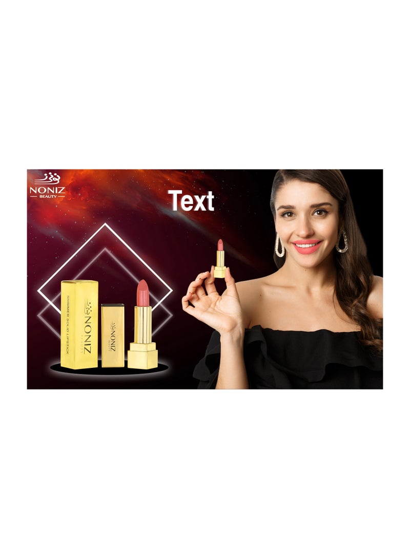 NONIZ BEAUTY NONIZ Solid Shimmery Lipstick - Ultra Creamy Texture - Long Lasting 3 Solid Colors Lipsticks - Image 5
