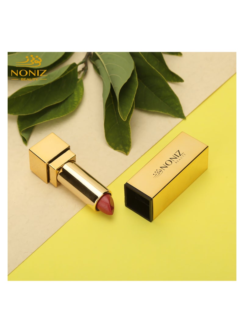 NONIZ BEAUTY NONIZ Solid Shimmery Lipstick - Ultra Creamy Texture - Long Lasting 3 Solid Colors Lipsticks - Image 3