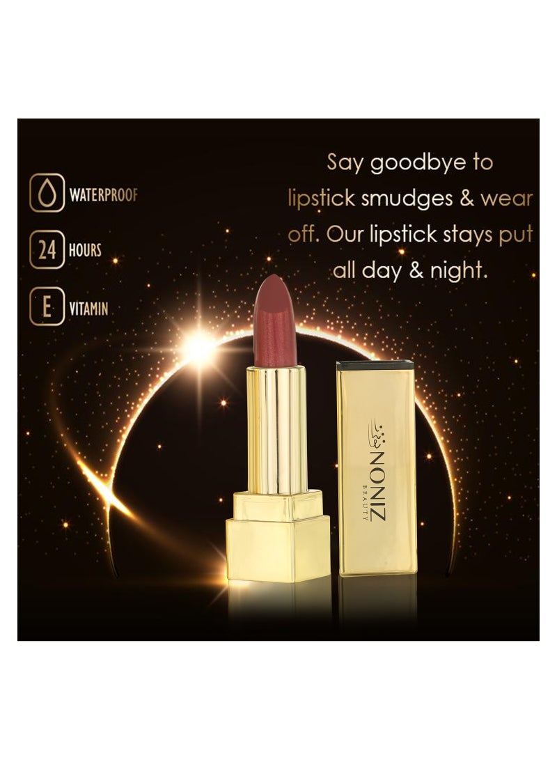 NONIZ BEAUTY NONIZ Solid Shimmery Lipstick - Ultra Creamy Texture - Long Lasting 3 Solid Colors Lipsticks - Image 4