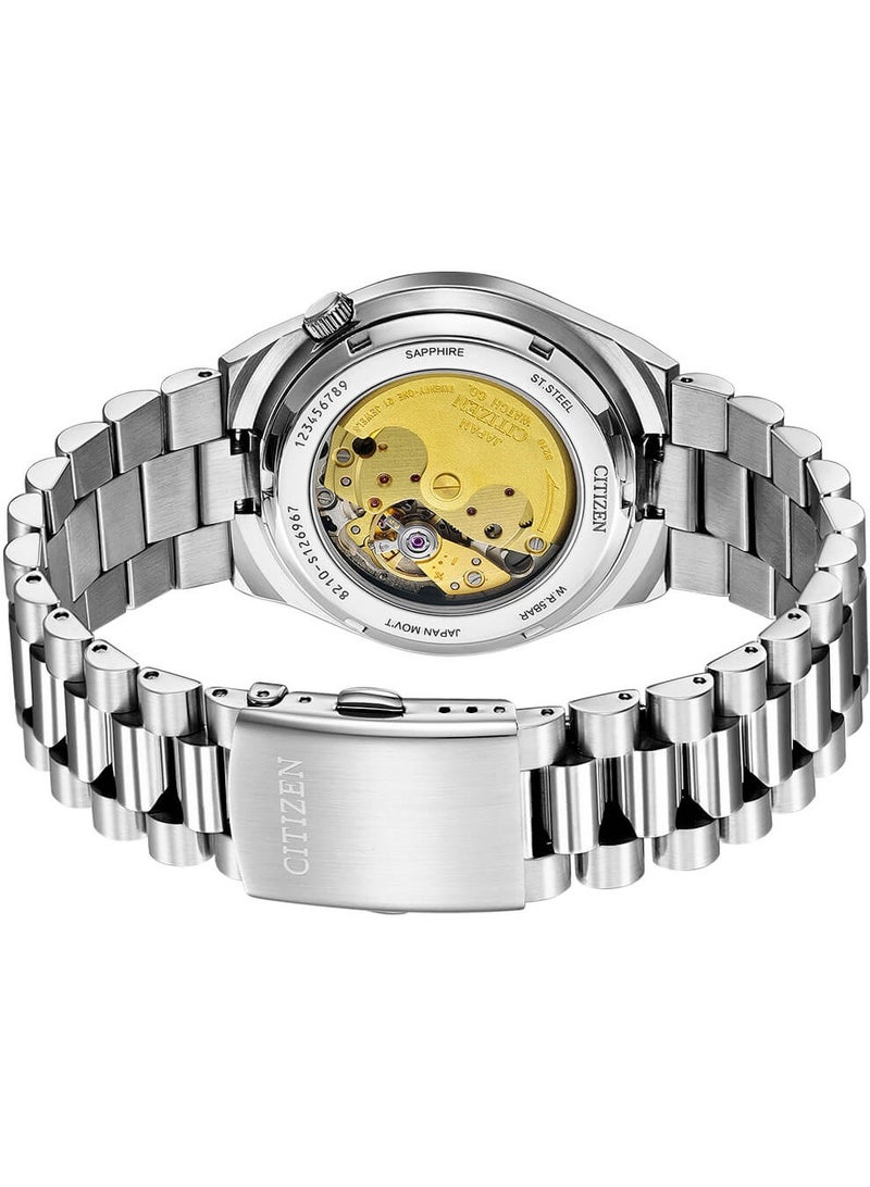 سيتيزن ساعة أوتوماتيكية بمينا أسود وستانلس ستيل للرجال NJ0151-53E - Image 3